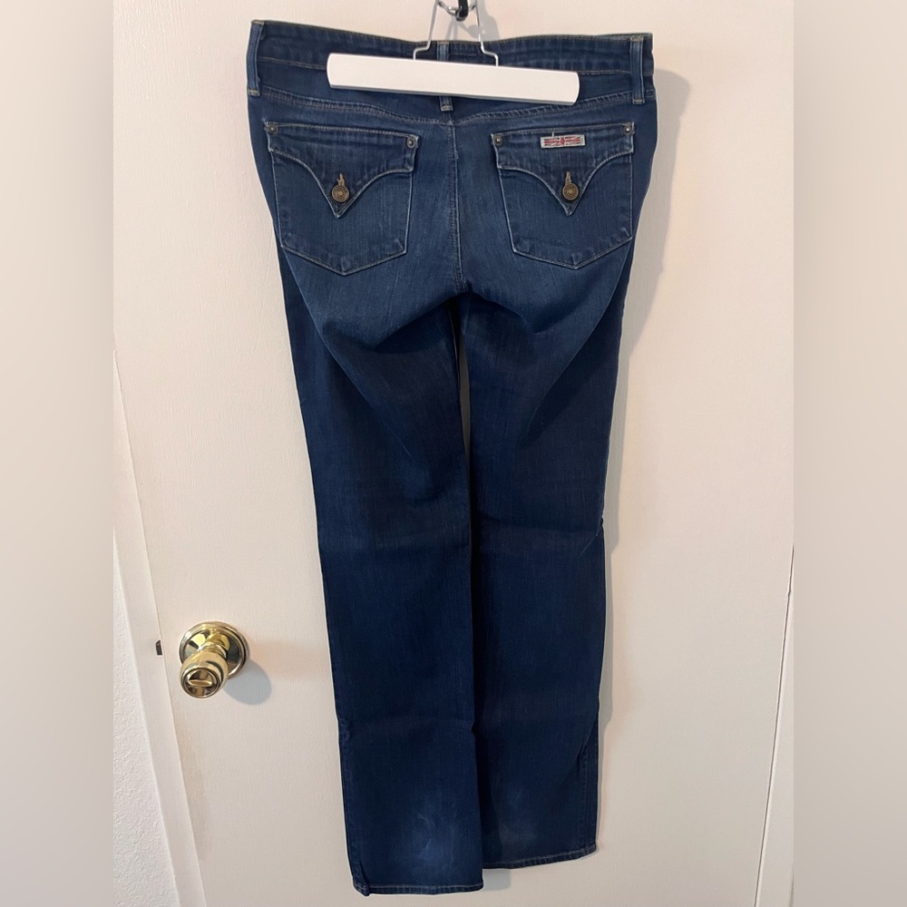 Hudson Jeans Dark Wash Whisker Fade Triangle Flap Pockets Size 28 - Picture 5 of 14